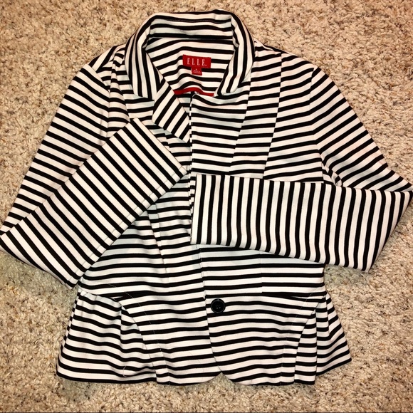 Elle Black and White Stripe Blazer - Picture 4 of 11